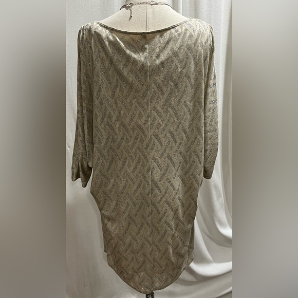 Nine & Co Ladies Dress Beige Silver Grey Dolman Cold Shoulder Cowl Neck 10 - Picture 15 of 15